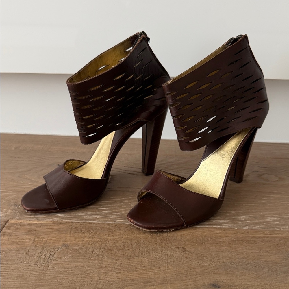 Diane Von Furstenberg Dark Brown Cutout Heels